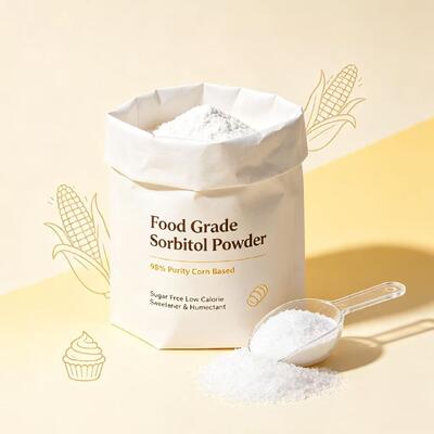 Food Grade Sorbitol Powder 98% Purity Corn Based — Sugar Free Low Calorie Sweetener & Humectant for Candy Chocolate Bakery