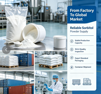 Sorbitol Powder Food & Cosmetic Grade 100 Mesh BP USP FCC CAS 50 70 4 Fine Powder Sweetener Humectant for Food Skincare
