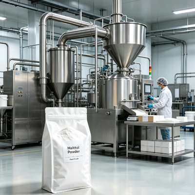 Maltitol Powder BP USP EP Grade 30-400 Mesh, E965 CAS 585-88-6, Non-Cariogenic Sweetener for Chewable Tablet, 25kg PP Bag