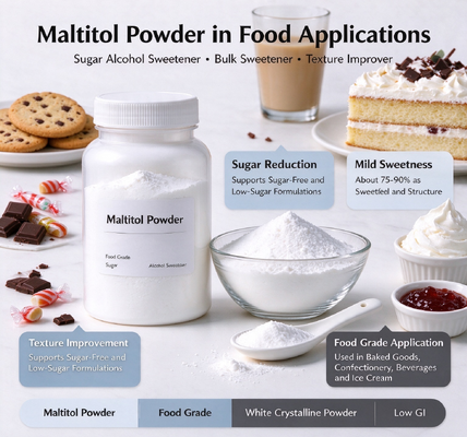 Sugar-Free Maltitol Powder E965 for Chocolate, Candy and Chewing Gum Manufacturing, Bulk Sweetener