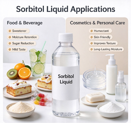 Sorbitol Solution 70% – Food Grade, Industrial Grade & Cosmetic Grade, D-Glucitol CAS 50-70-4, Humectant & Sweetener, Bulk Supply