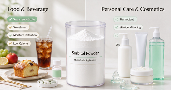 Sorbitol Powder Food Grade 60-80 Mesh, E420 D-Glucitol, Sugar Alcohol Humectant for 60-80 Mesh Granular, 25kg PP Bag
