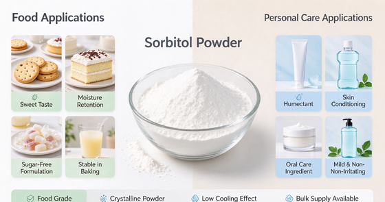 Sorbitol Powder BP USP EP Grade 20-60 Mesh, E420 CAS 50-70-4, Sweetener and Humectant for Tablet Excipient, 25kg PP Bag