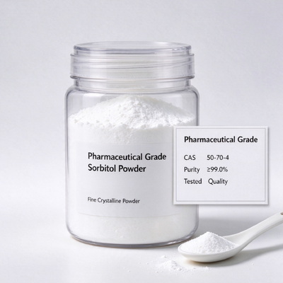 Sorbitol Powder Food Grade 99% Purity, E420 CAS 50-70-4, Sweetener and Humectant for Hard Candy, 25kg PP Bag, Bulk Supply